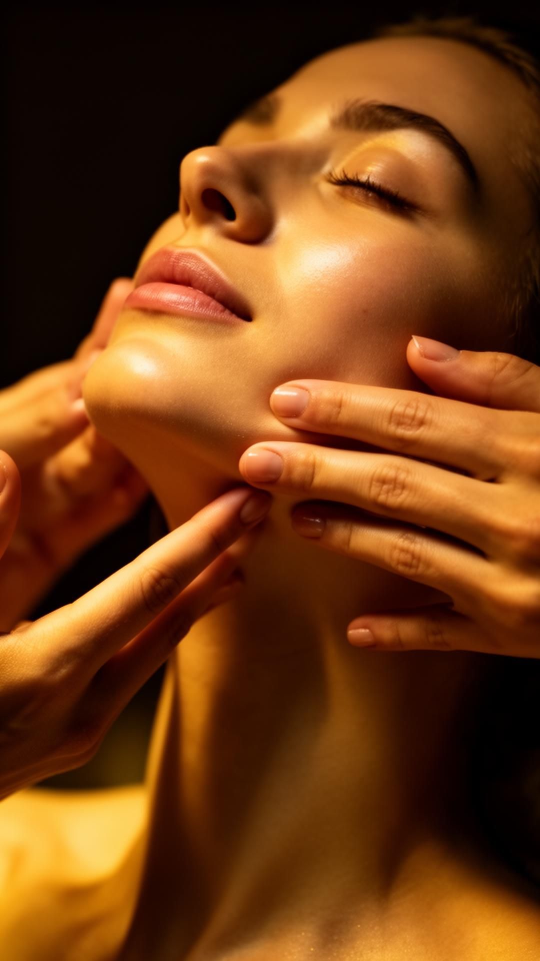 Lymphatic drainage technique — facial sculpting